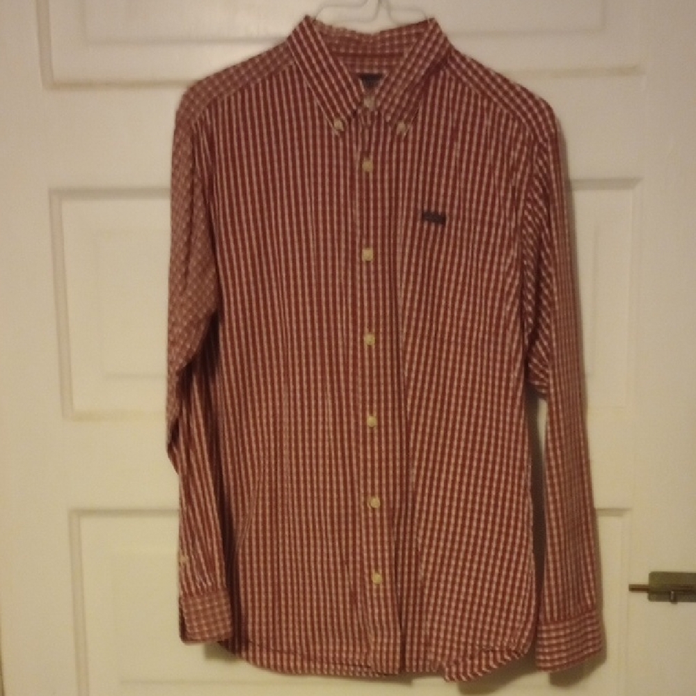 Nautica Red Casual Button Down Shirt